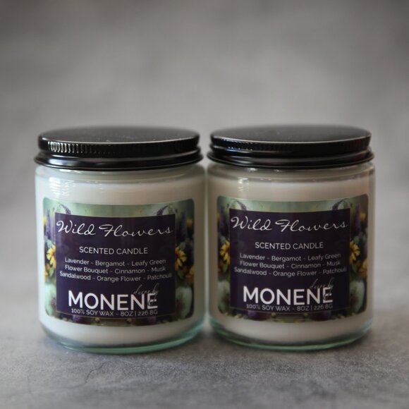 Wild Flowers Scented 8oz Soy Wax Jar Candle - Picture 1 of 4
